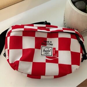 Herschel Supply Company Red and White Checkered Belt Bag